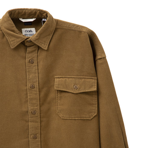 Nanamica Flannel CPO Shirt Jacket Camel SUAF298E Degli Uberti